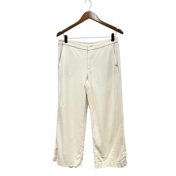 VINCE. Viscose Wool Blend Mid Rise Wide Leg Culotte Pants Off White size 6 - Picture 1 of 11